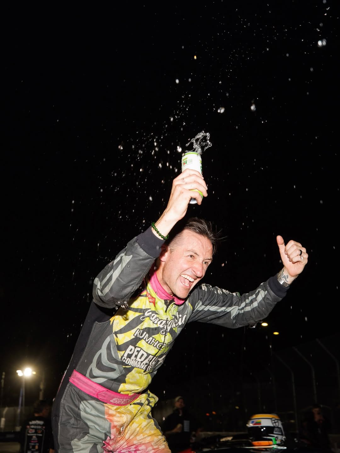 Rome Charpentier celebrating a drift win